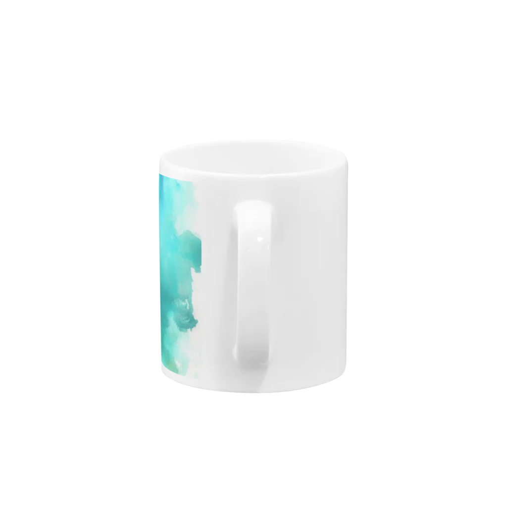 ya-pyのターコイズ　水彩 Mug :handle