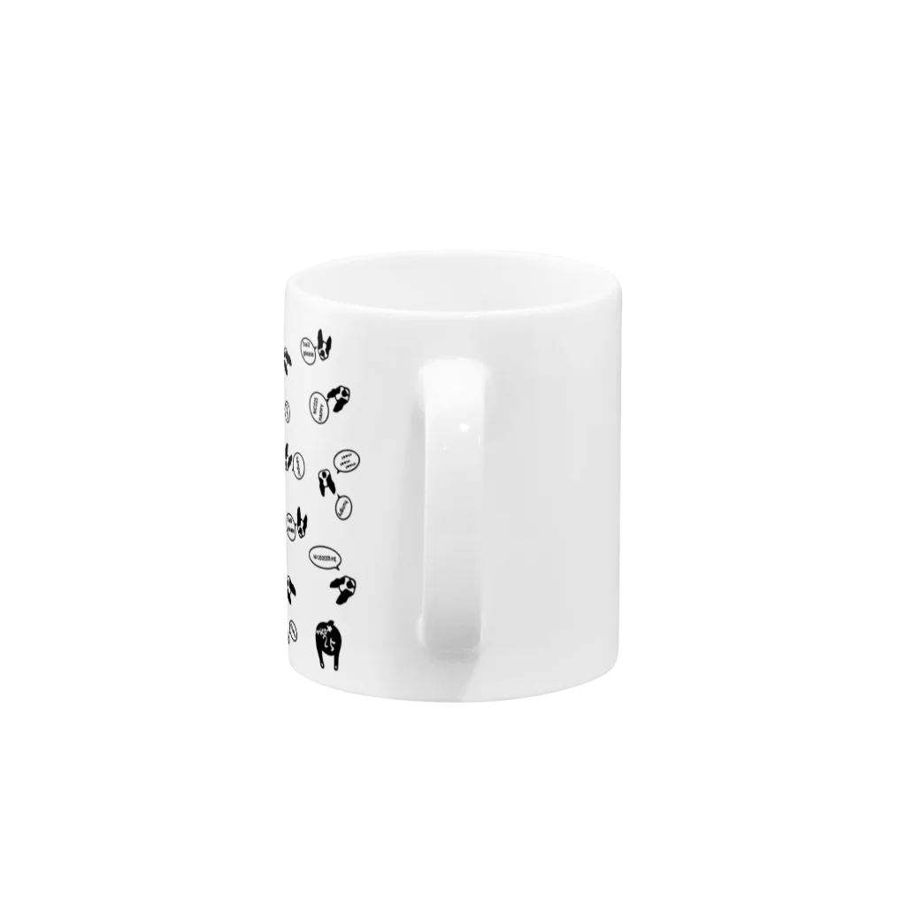 NICO25'S TIMEの吹き出しボストンテリア Mug :handle