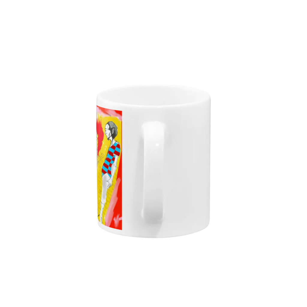 㐂十ショップの抽象絵アイテム Mug :handle