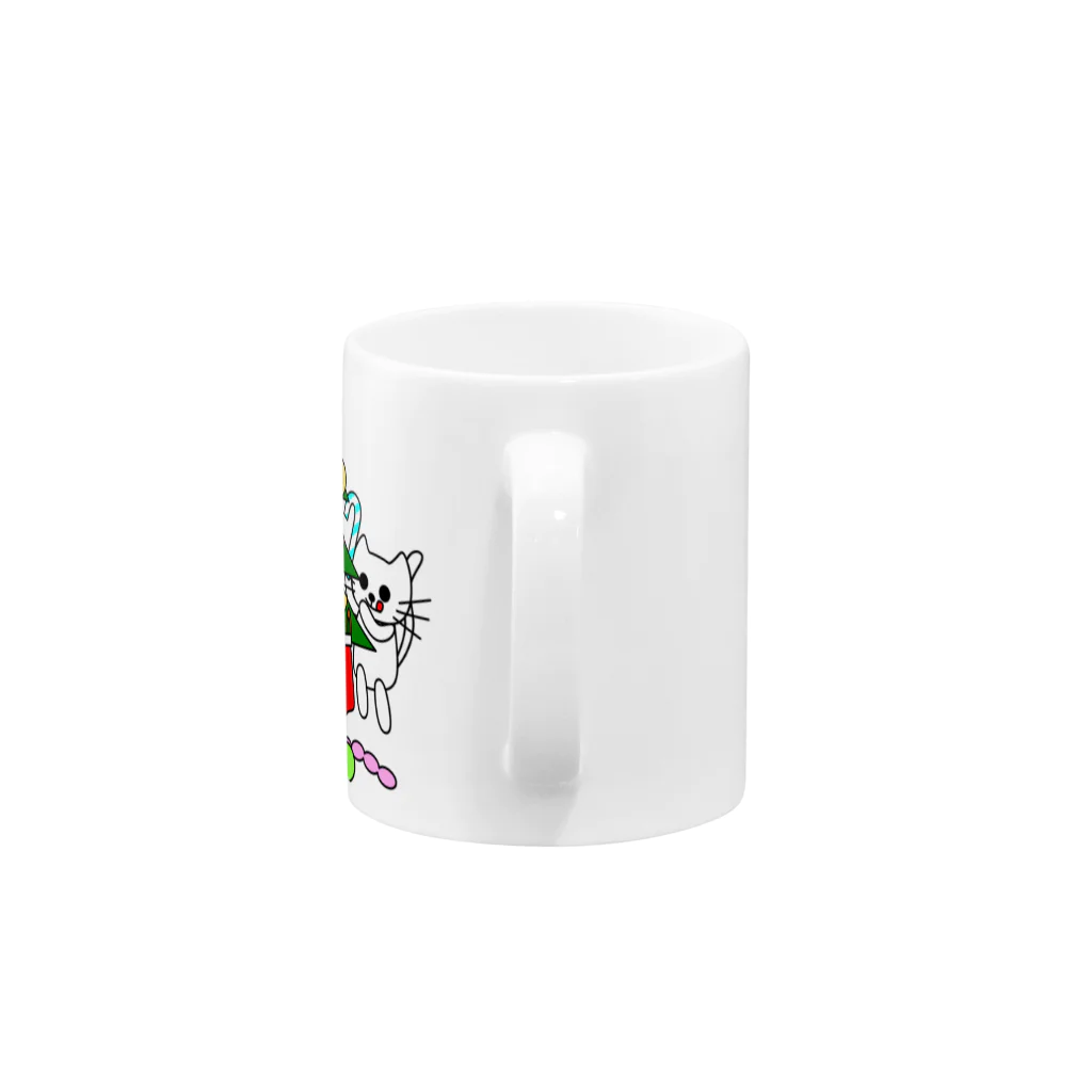 J's Mart 2ndのたまとクロとクリスマスツリー Mug :handle