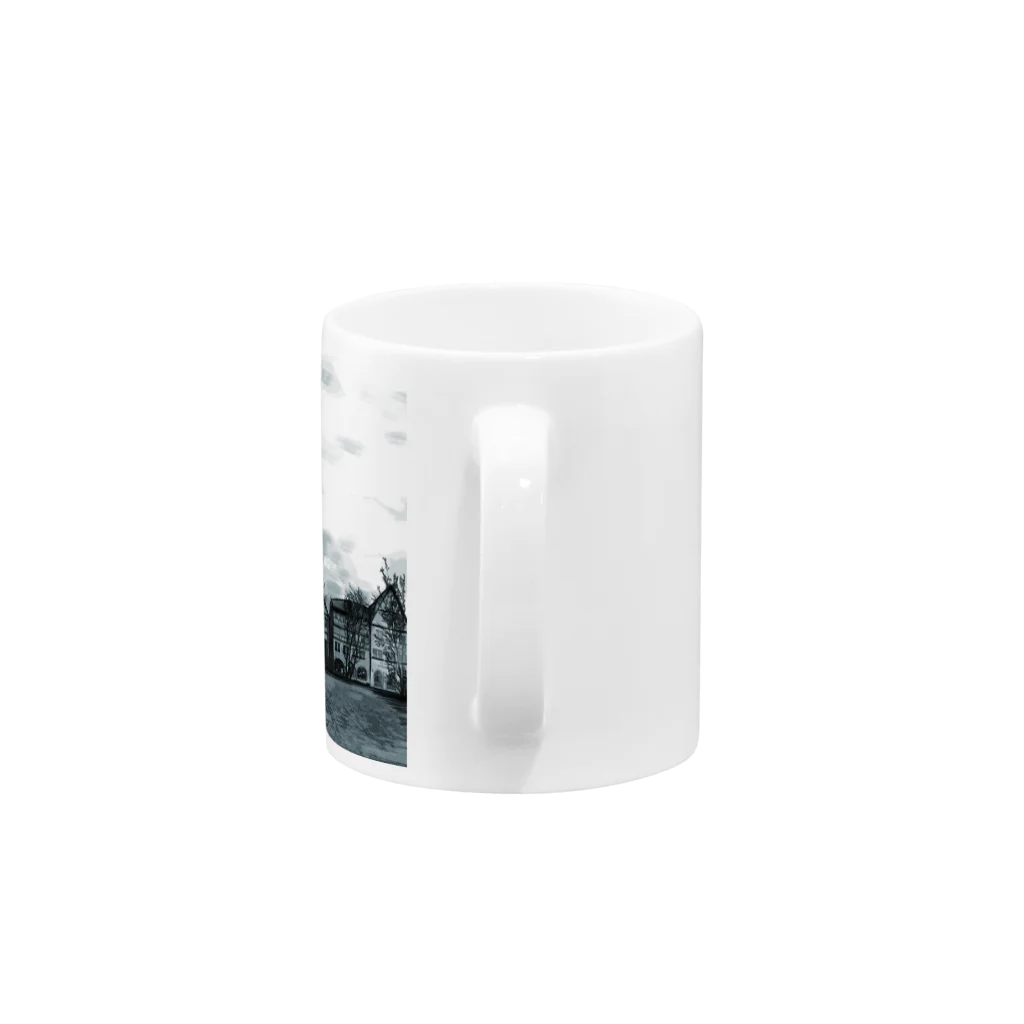 ふわりの絵画のような街（原色） Mug :handle