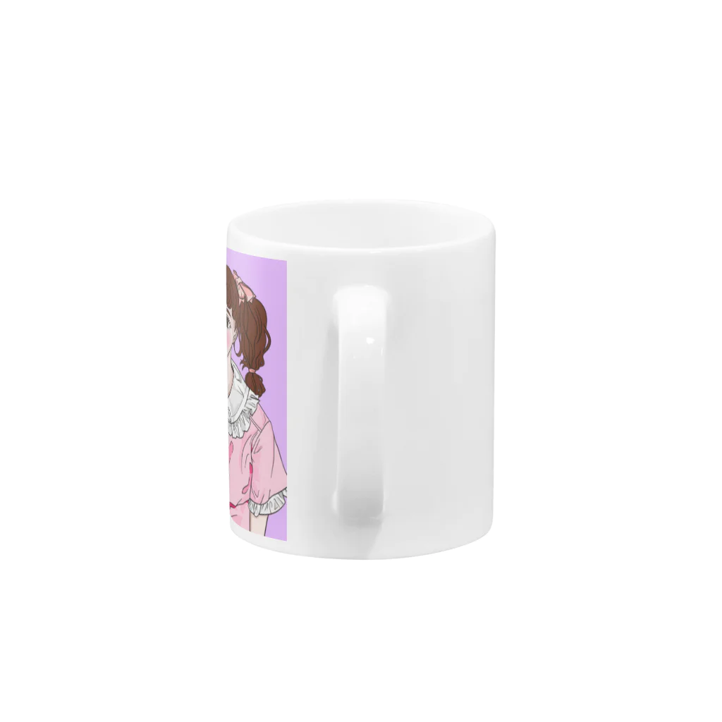 Pinkpopのピンクだらけの女の子 Mug :handle