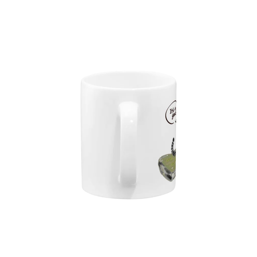 ねこ探知機のワオキツネザルのひらき Mug :handle