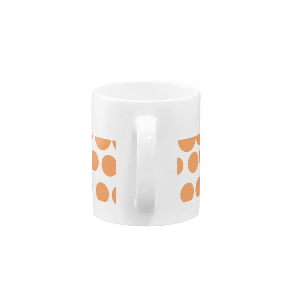 金のウインナー公⃣式⃣⸍⸌̣ꈊ⸍̣⸌のオレンジ水玉マグカップ Mug :handle