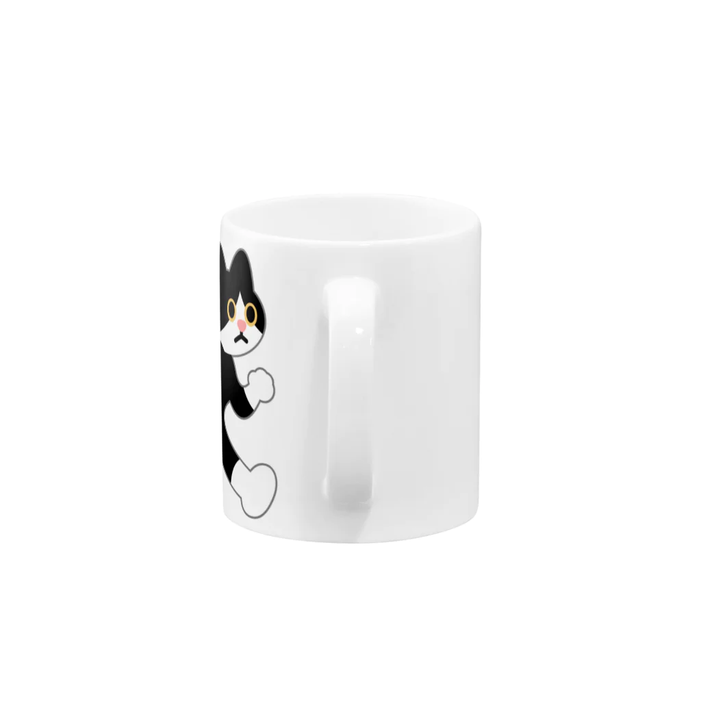 嶌星堂の飛び出し坊や猫 Mug :handle