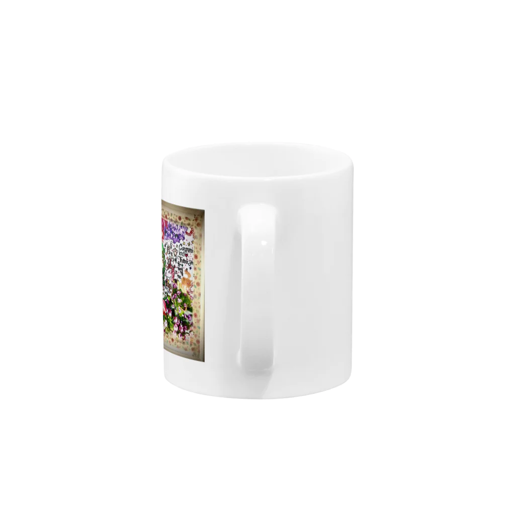 ユミ絵画の花🌼の妖精さん Mug :handle