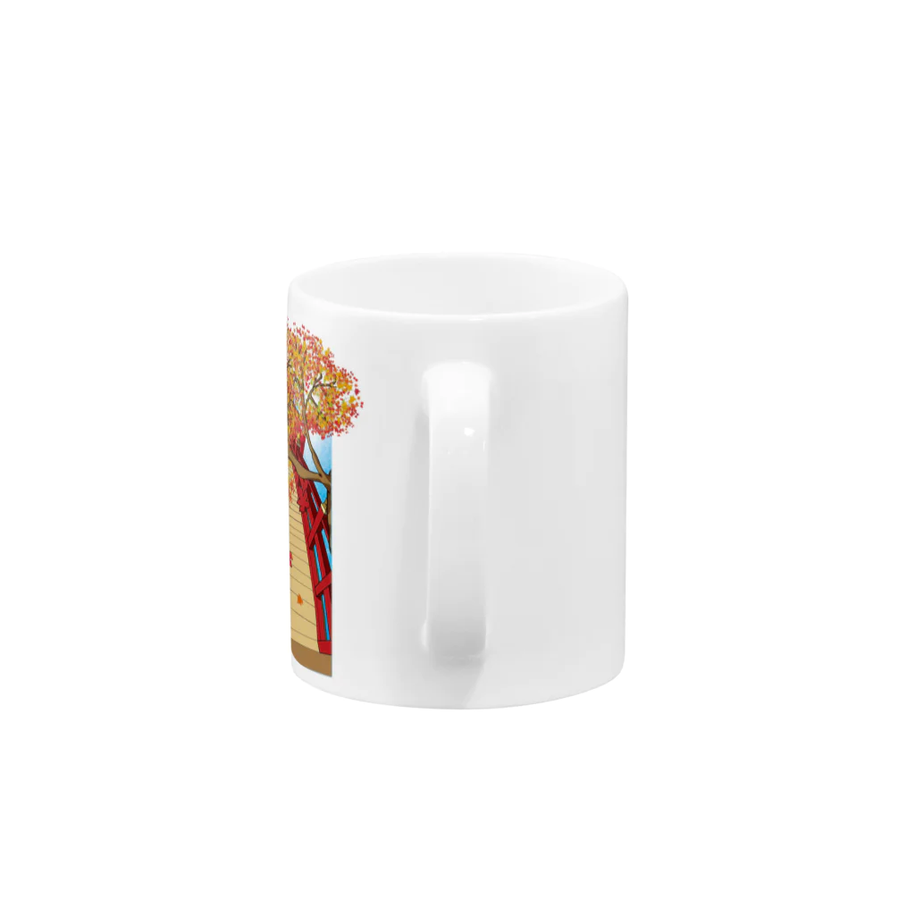 Drecome_Designの 紅葉と太鼓橋 Mug :handle