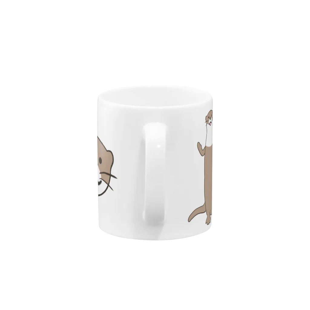 カワウソ グッズ 工房のゆるカワウソさん オッターズ 『ふぇいす』 コツメカワウソ Mug :handle