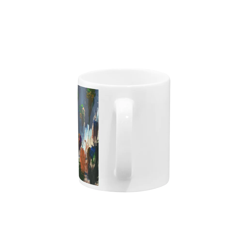 りつ、わたなべのじゆうちょう。の絵画 「 流れ落ちる塊 」 Mug :handle