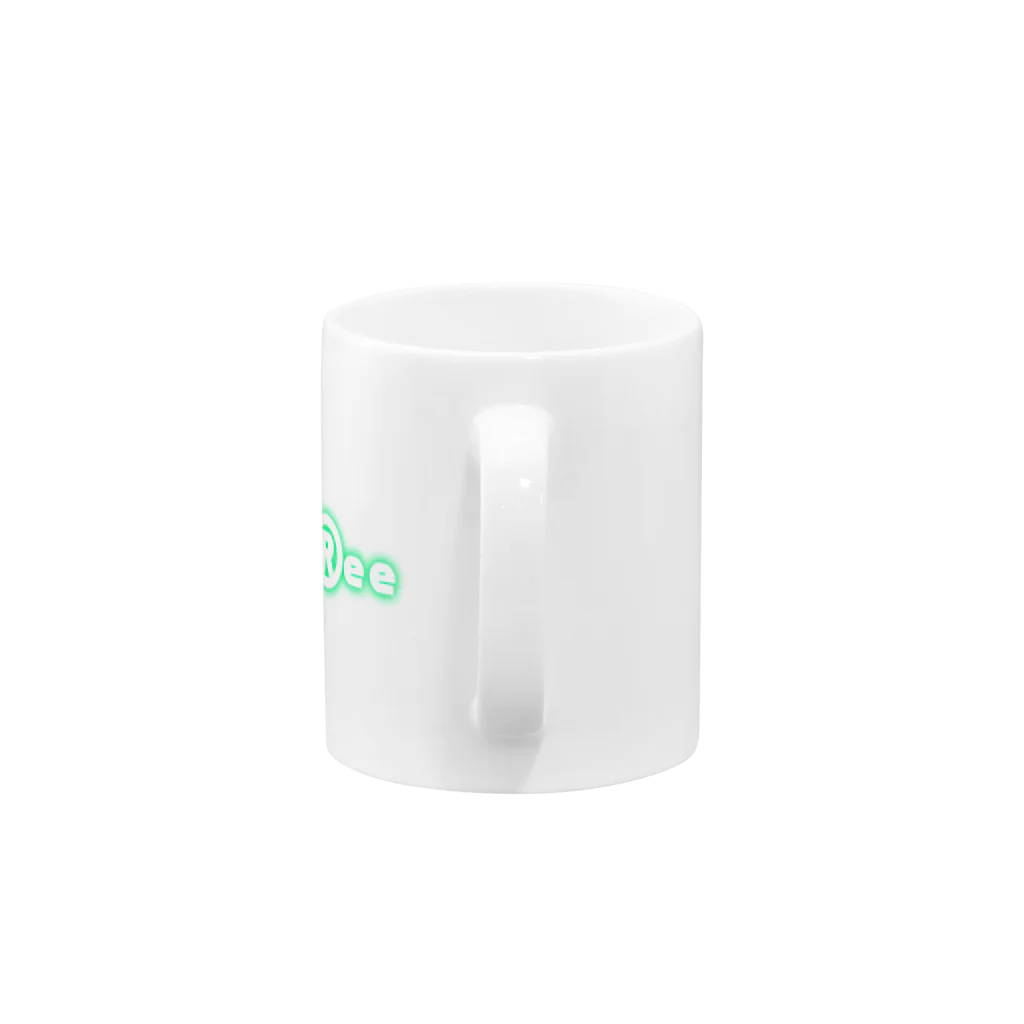 th®︎eeのhree LOGO NEON Green Mug :handle