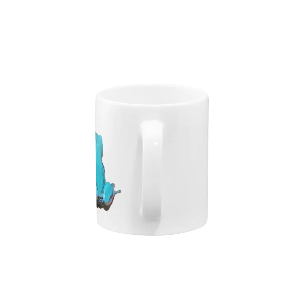 ケロンパス商店🐸🐢のくよくよするなよ Mug :handle