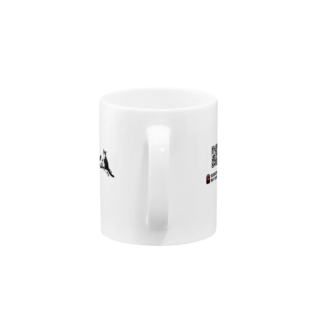ハチワレ猫　ハチのお店のハチワレ猫　ハチのマグカップ Mug :handle