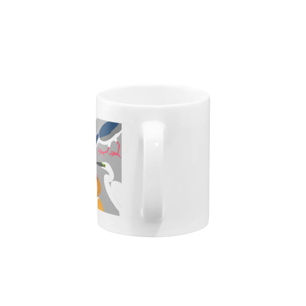 LOTORIの鷺の婚姻色パレット Mug :handle