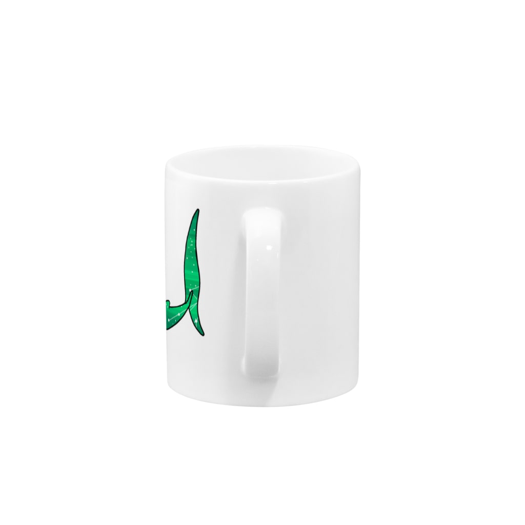 ふとんにおぼれるのジンベエザメ 夏の星座 緑 Mug :handle