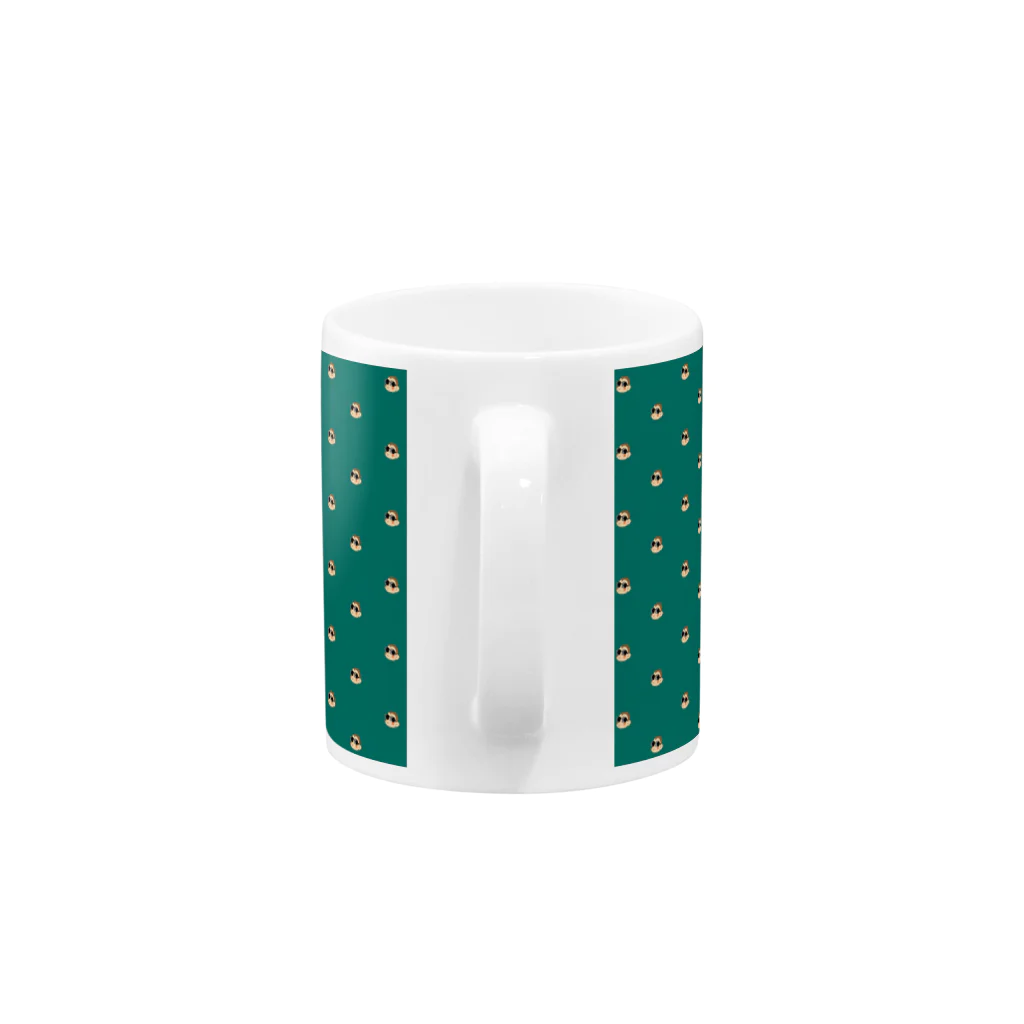 GREEN DESIGN WORKS　グリーンデザインワークスのアニマル君ドットなマグカップ（しぶい緑） Mug :handle