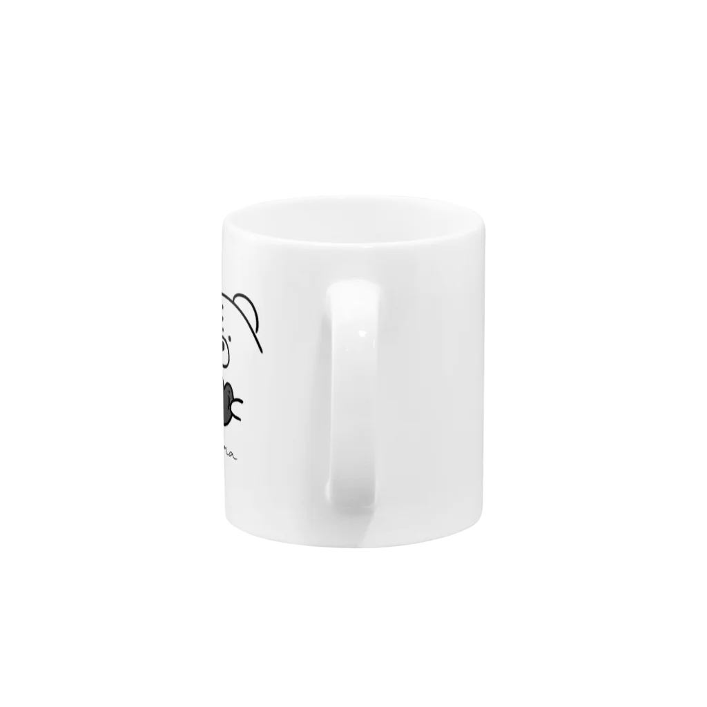 くまのひだまり Shopのモノトーンくま Mug :handle