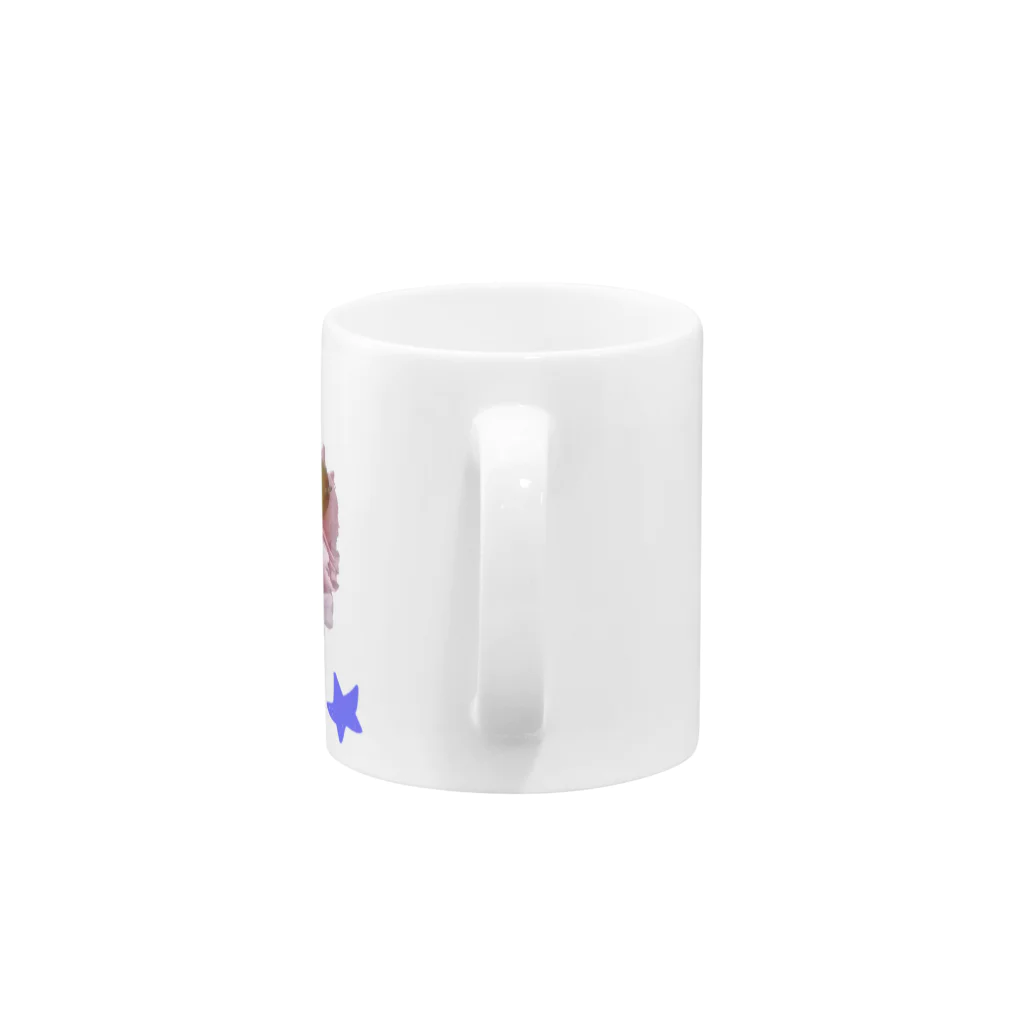 お花の双葉の濃いピンクカーネーション(花言葉) Mug :handle