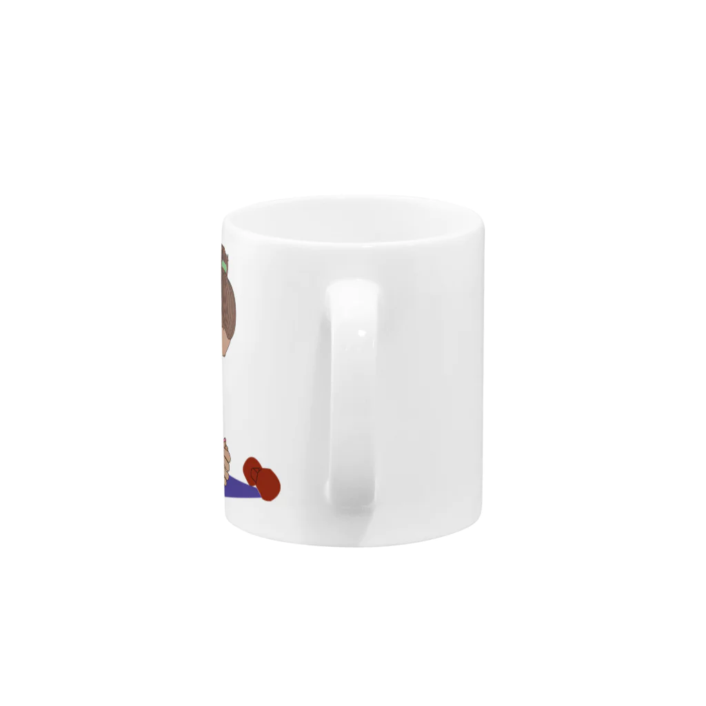 Drecome_Designの筋トレで鍛えよう! Mug :handle