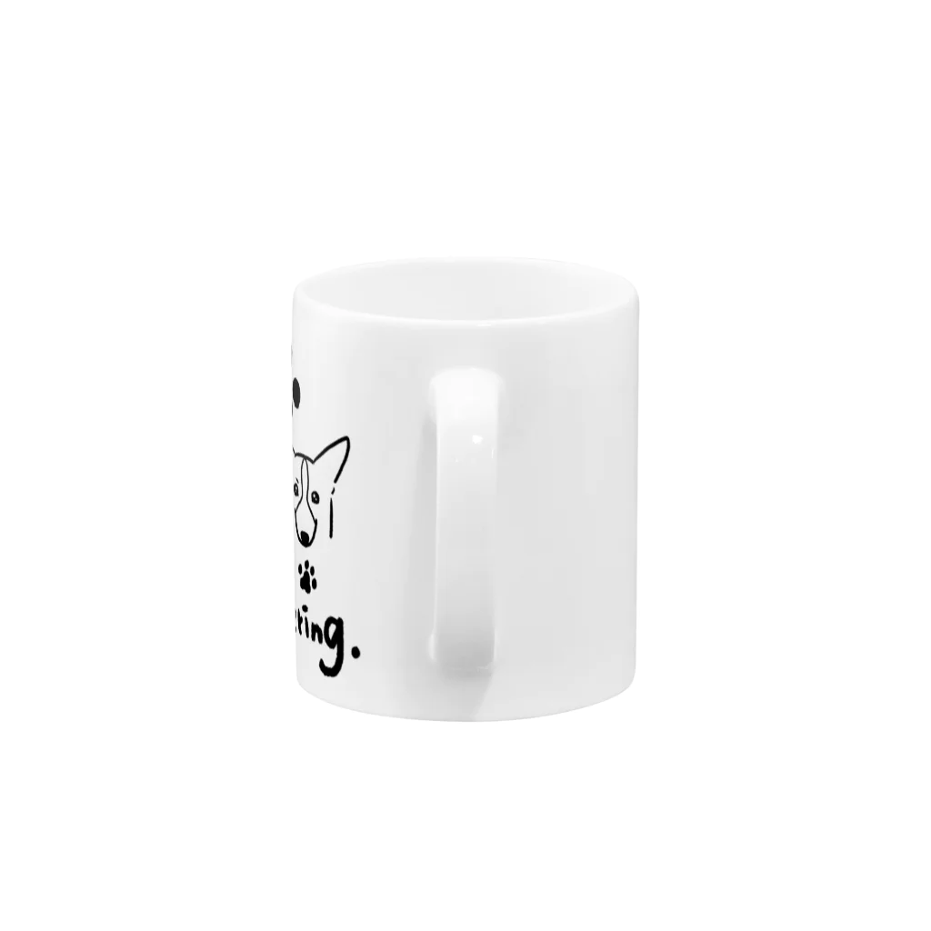 遥ん/犬顔絵　の「保護犬カフェ支援」グッズ 集合 Mug :handle