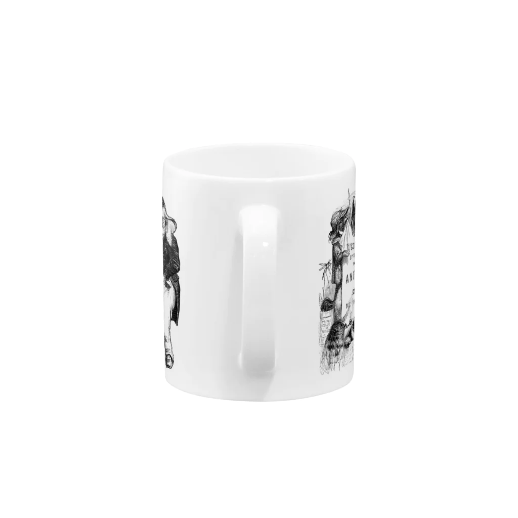 古書　天牛書店のグランヴィル「象」　＜アンティーク・プリント＞ Mug :handle