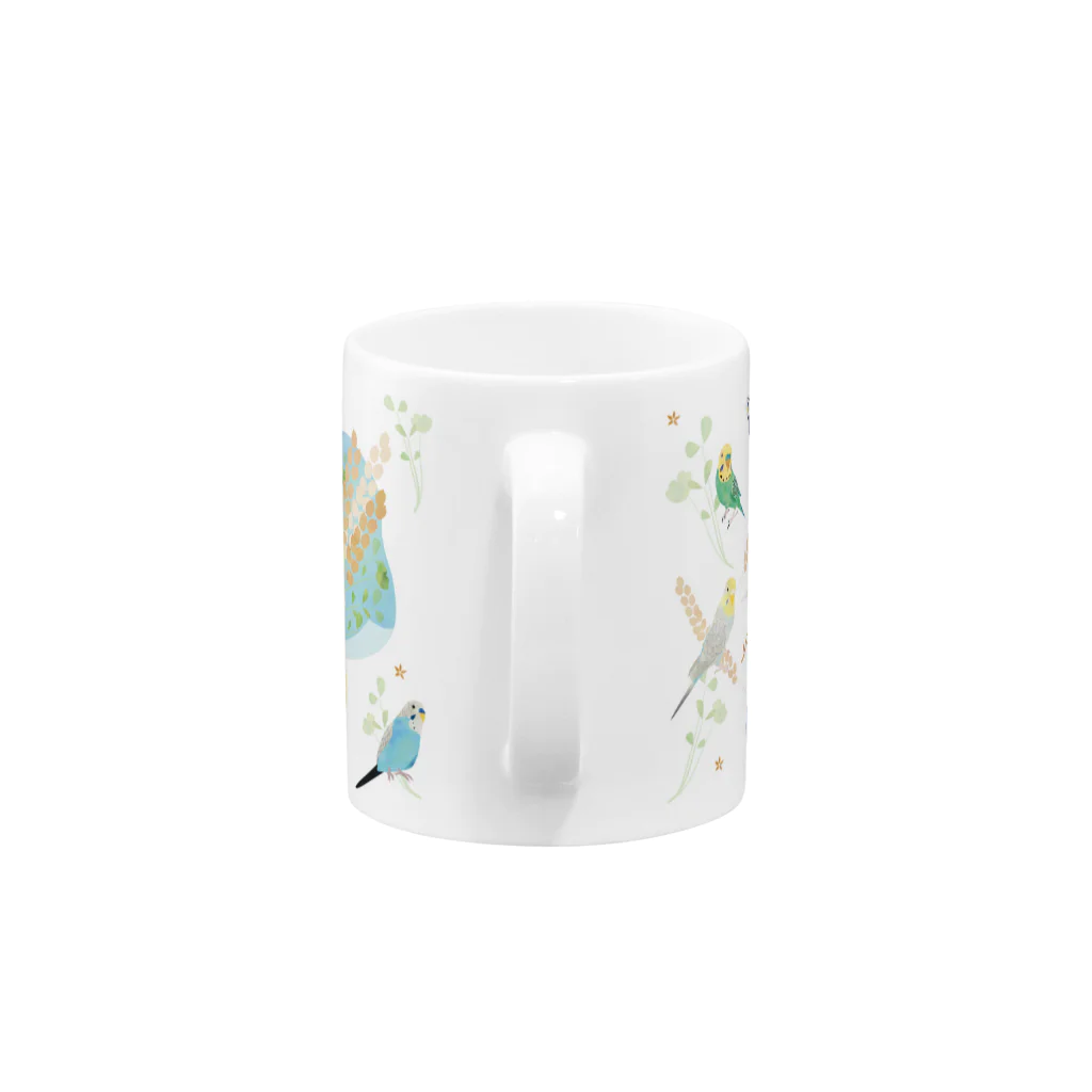 MIKIHO＠トリピカルのセキセイインコマグカップ Mug :handle
