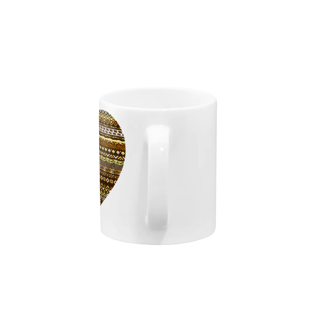 ネイティブ柄専門ショップのエスニック柄Aハート Mug :handle