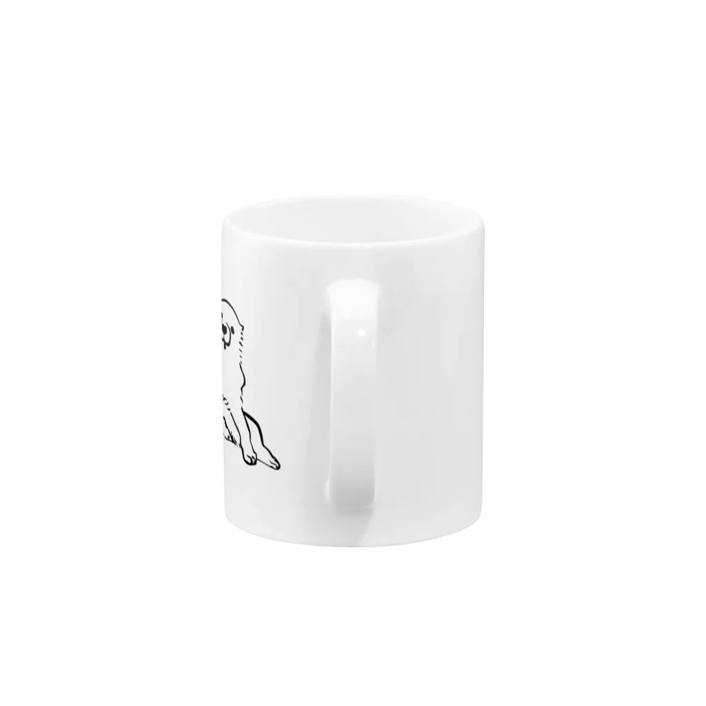 しろくろの犬の犬 / 長沢芦雪 Mug :handle