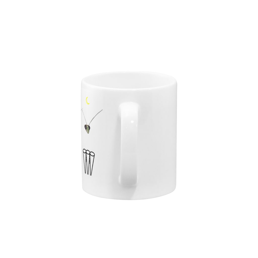 L_arctoaのカマキリの昼と夜の複眼（絵文字、背景透過ver） Mug :handle