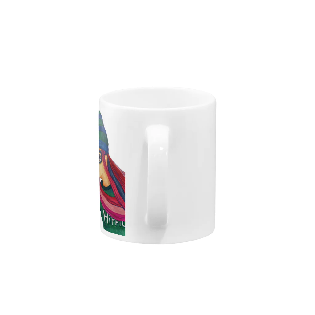 大雑把商会（ohzappa syoukai)のHIPPIE GIRL Mug :handle