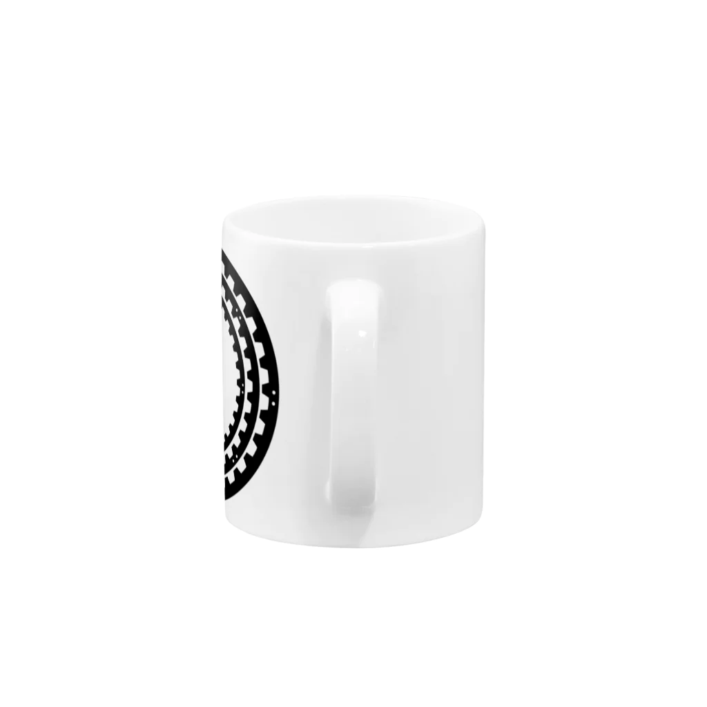 新商品PTオリジナルショップのラックレール図案（阿武止） Mug :handle