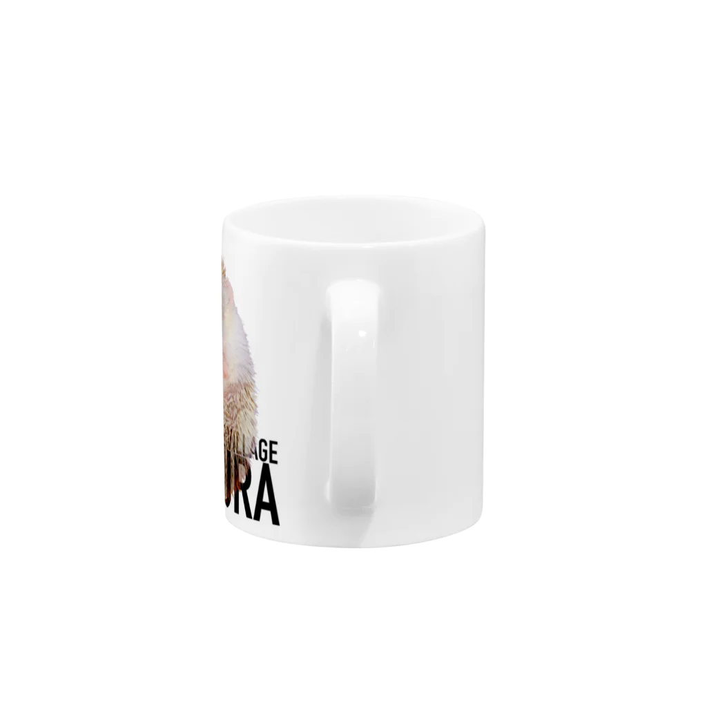 ハリネズミ針村のいがぐりハリネズミ針村（黒文字） Mug :handle