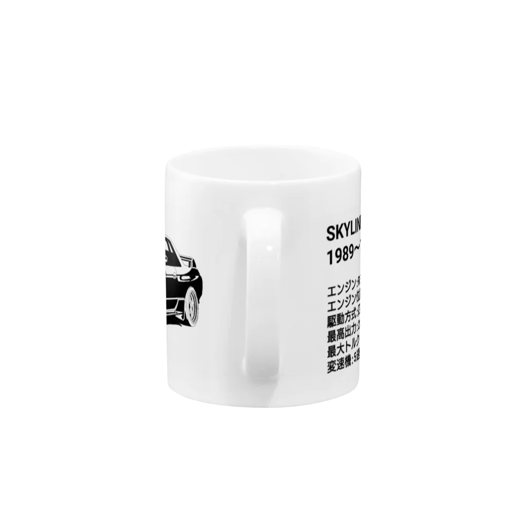 R32サイコー！！の自己満グッツ販売店！！の日本の名車マグカップ SKYLINE GT-R Mug :handle