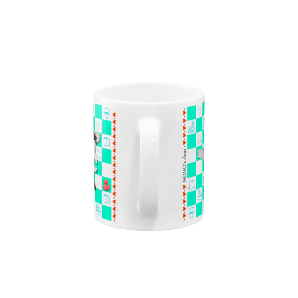 𝙈𝙊𝙈𝙊'𝙨 𝙎𝙝𝙤𝙥のCleanliness first-04　ロゴ付き Mug :handle