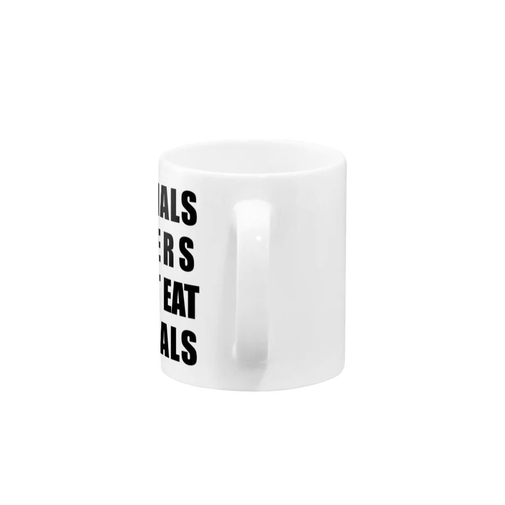 Niea999’s プチハッピー shopのAnimals lovers (black/clear) Mug :handle