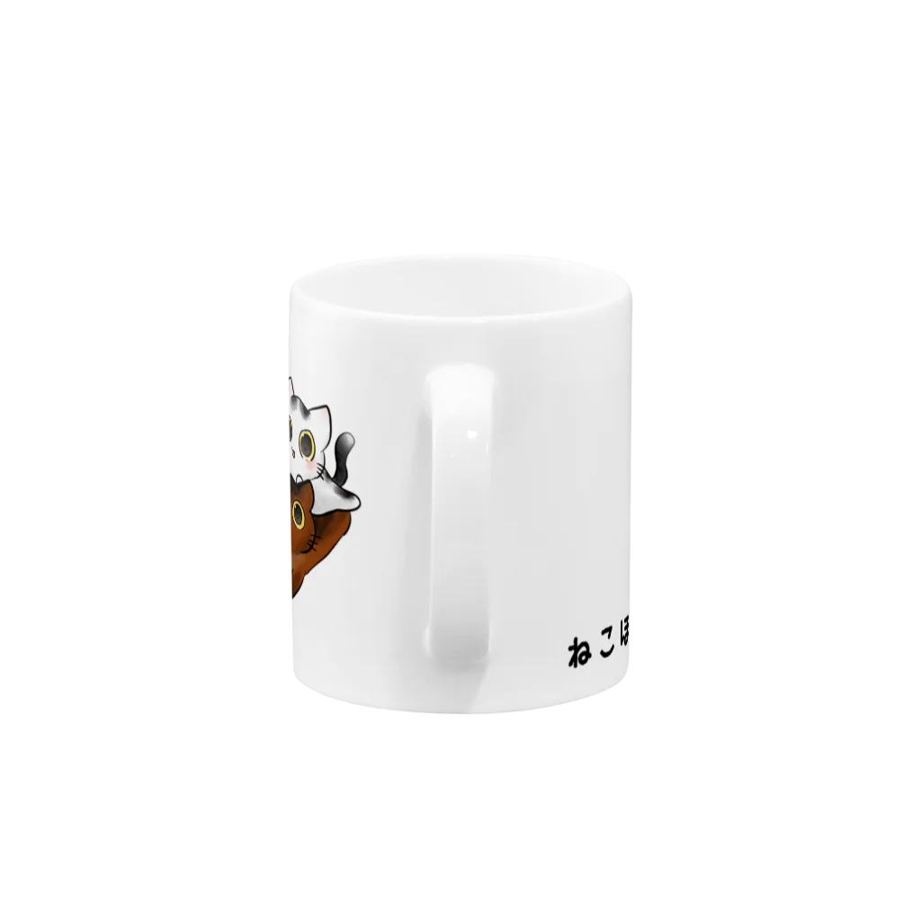ねこほうチャンネル公式グッズの集合イラストマグカップ Mug :handle