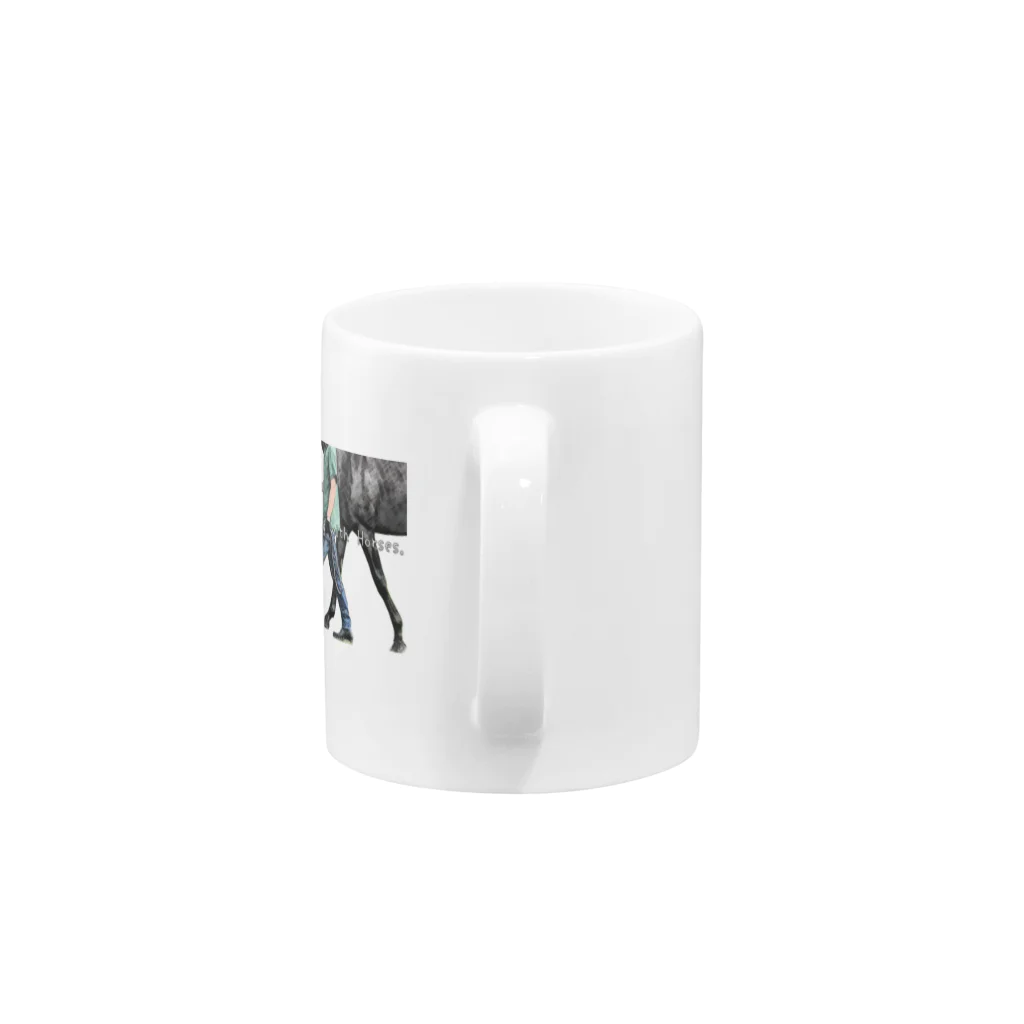 TaikiRacingClubShopのLiving with Horses. Mug :handle