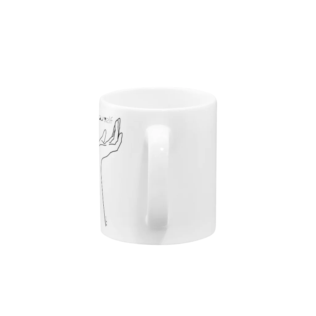 シンプルなグッズ やこ屋のLive for yourself (手の花) Mug :handle