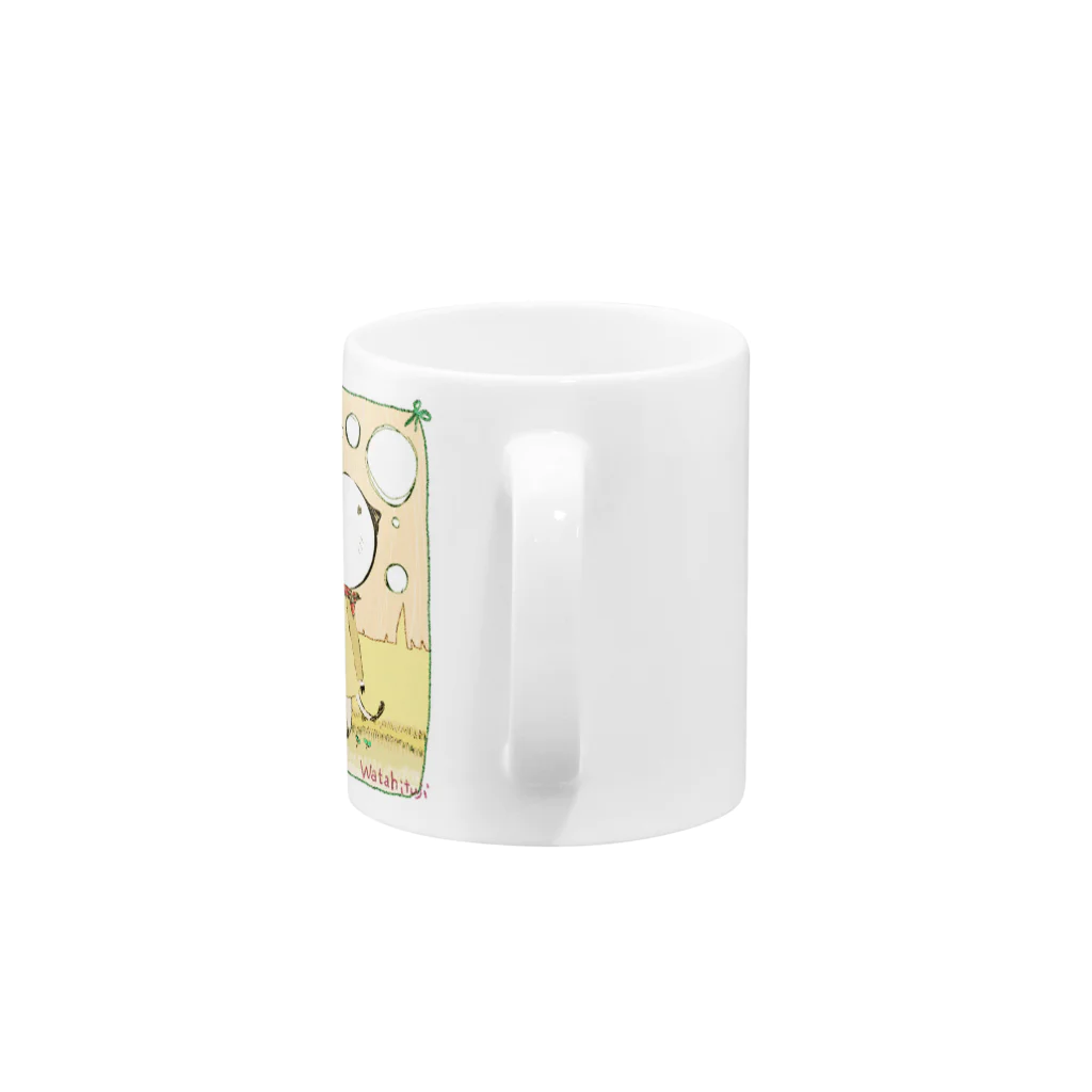 わたひつじのねこっぽくないねこ Mug :handle