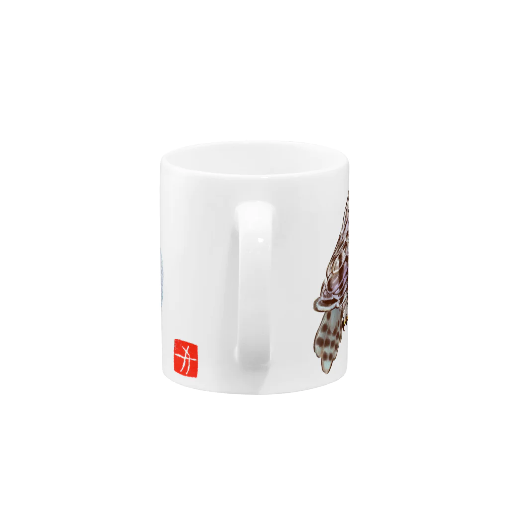 カリヲ屋スズリ支店のウラルフクロウ　大小2 Mug :handle