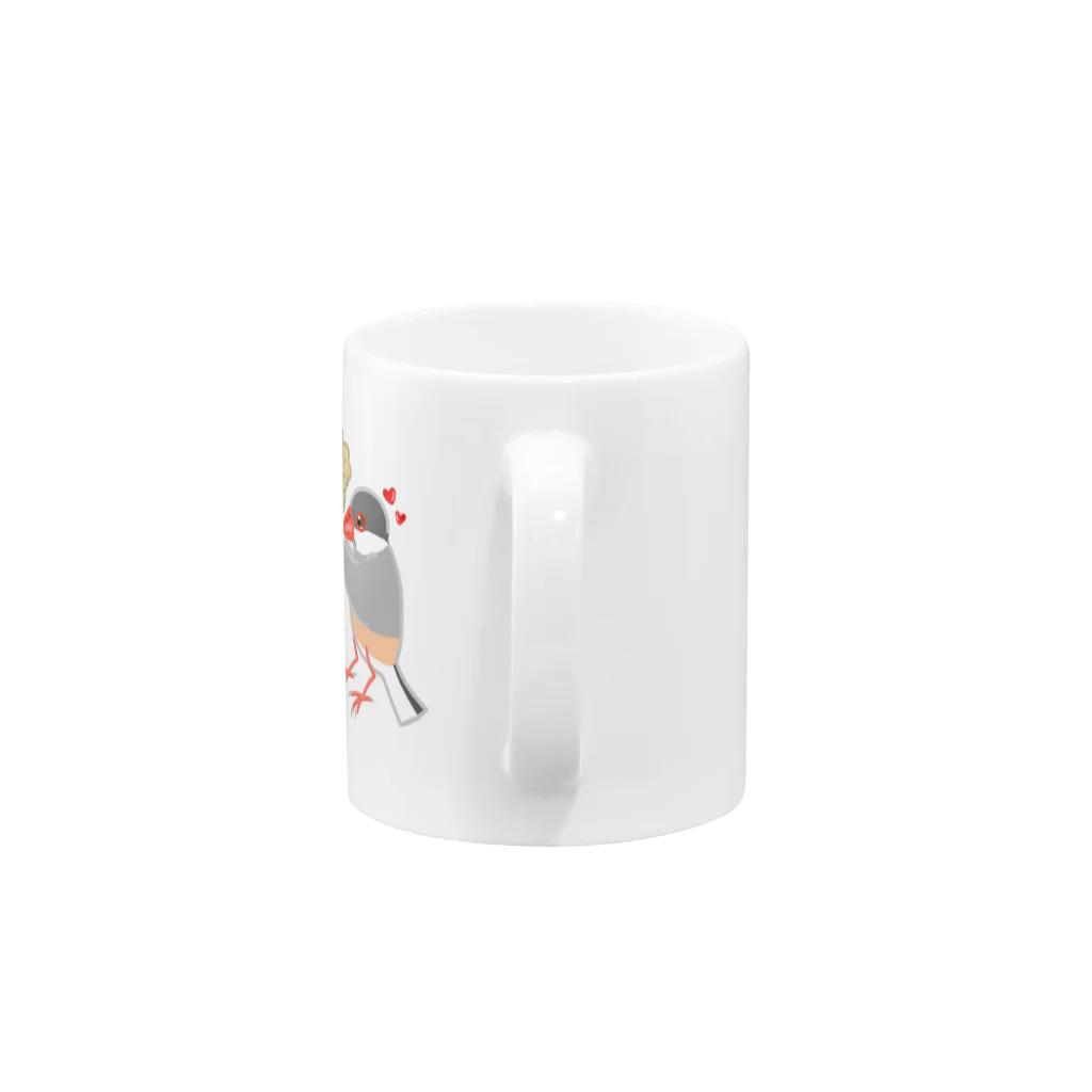 Lily bird（リリーバード）の粟穂をプレゼント シルバー&シナモン文鳥 Mug :handle