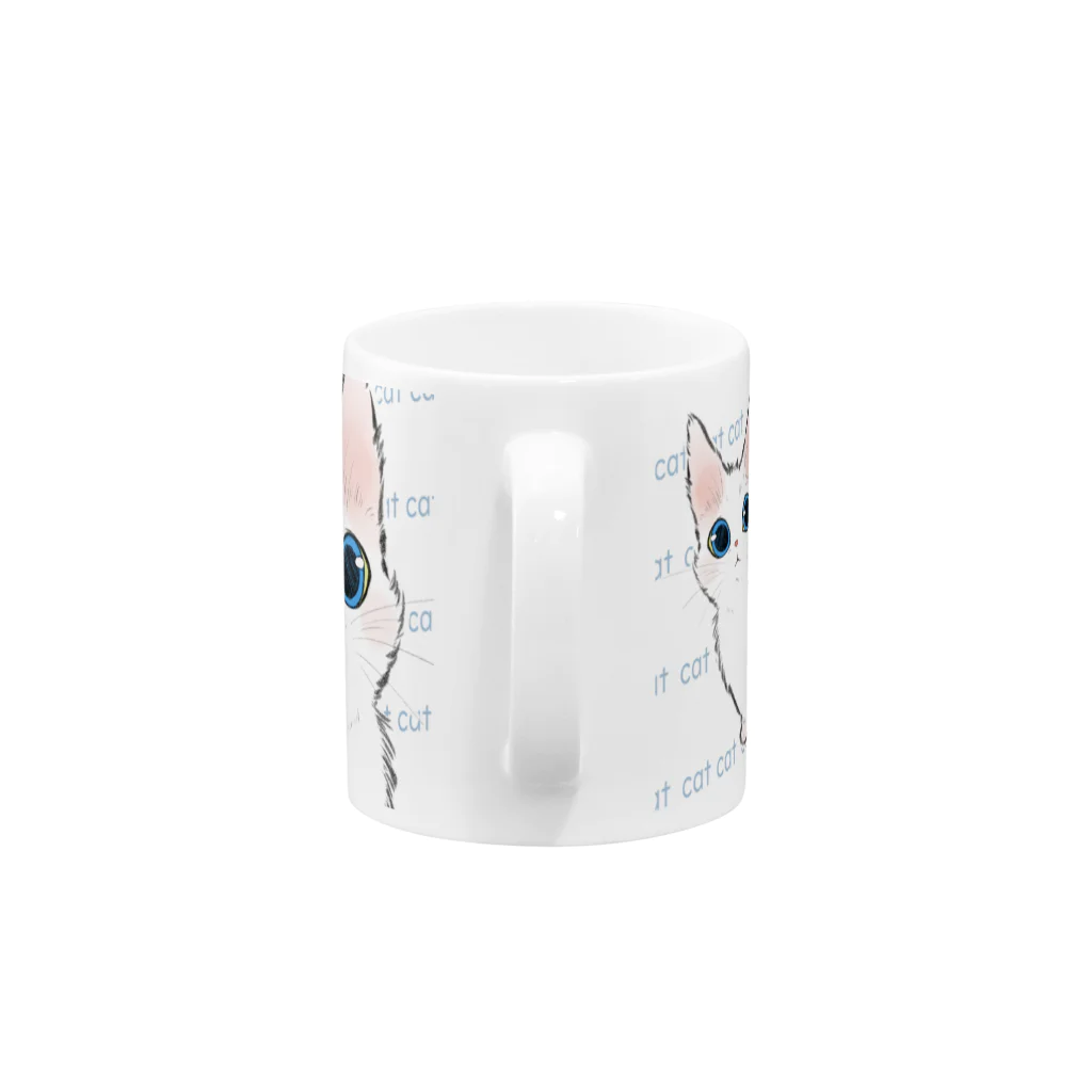 とらねこ横丁の猫のしろしろマグ Mug :handle