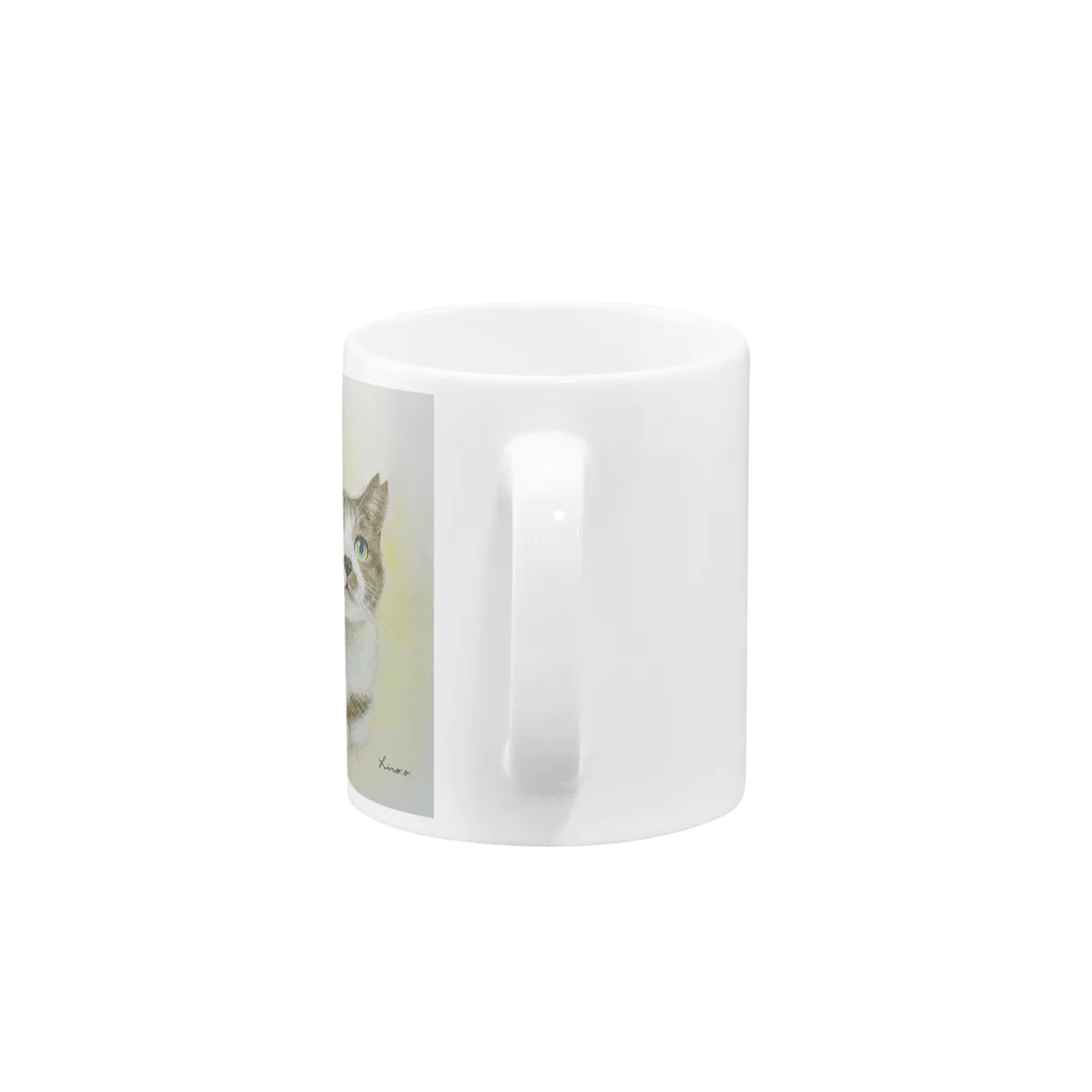 アトリエねこまどの香箱座り Mug :handle