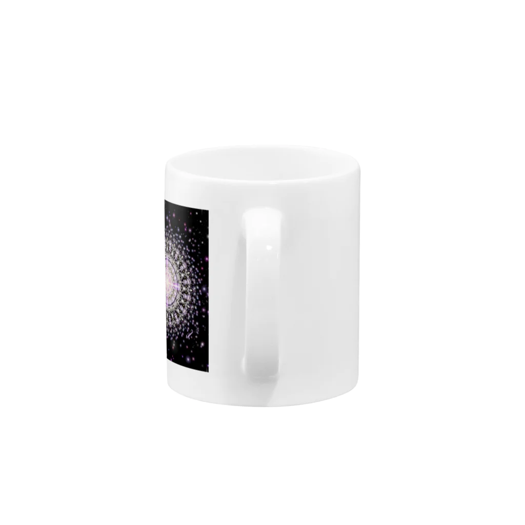 今と宇宙を結ぶアート＊fujimi＊の癒しの宇宙曼荼羅アート・ブラックピンク Mug :handle