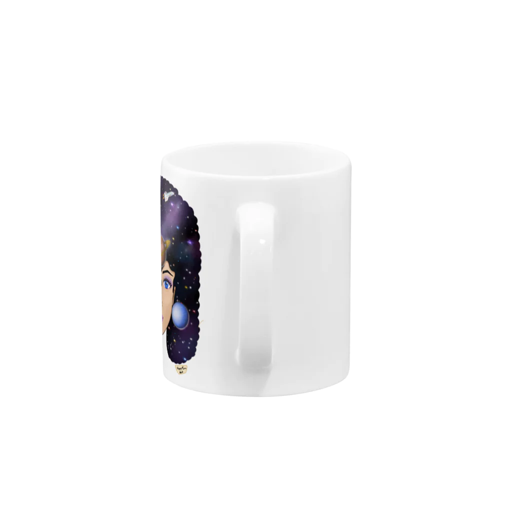 Happy Moon ArtのUniverse girl Mug :handle