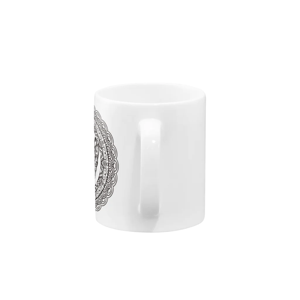 胡蝶の杜の水波紋蝶曼荼羅 Mug :handle