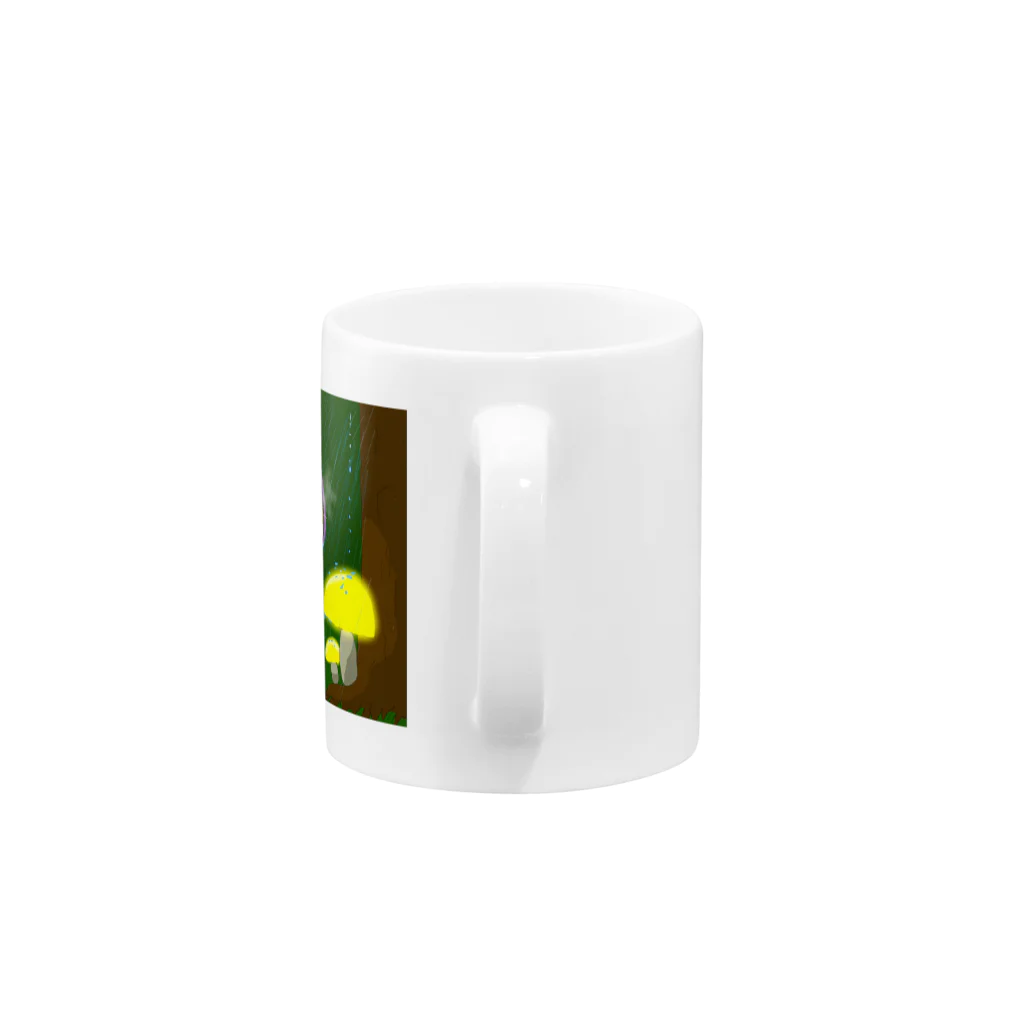 イラストレーターNaoの光るキノコをついに見つけた猫 Mug :handle