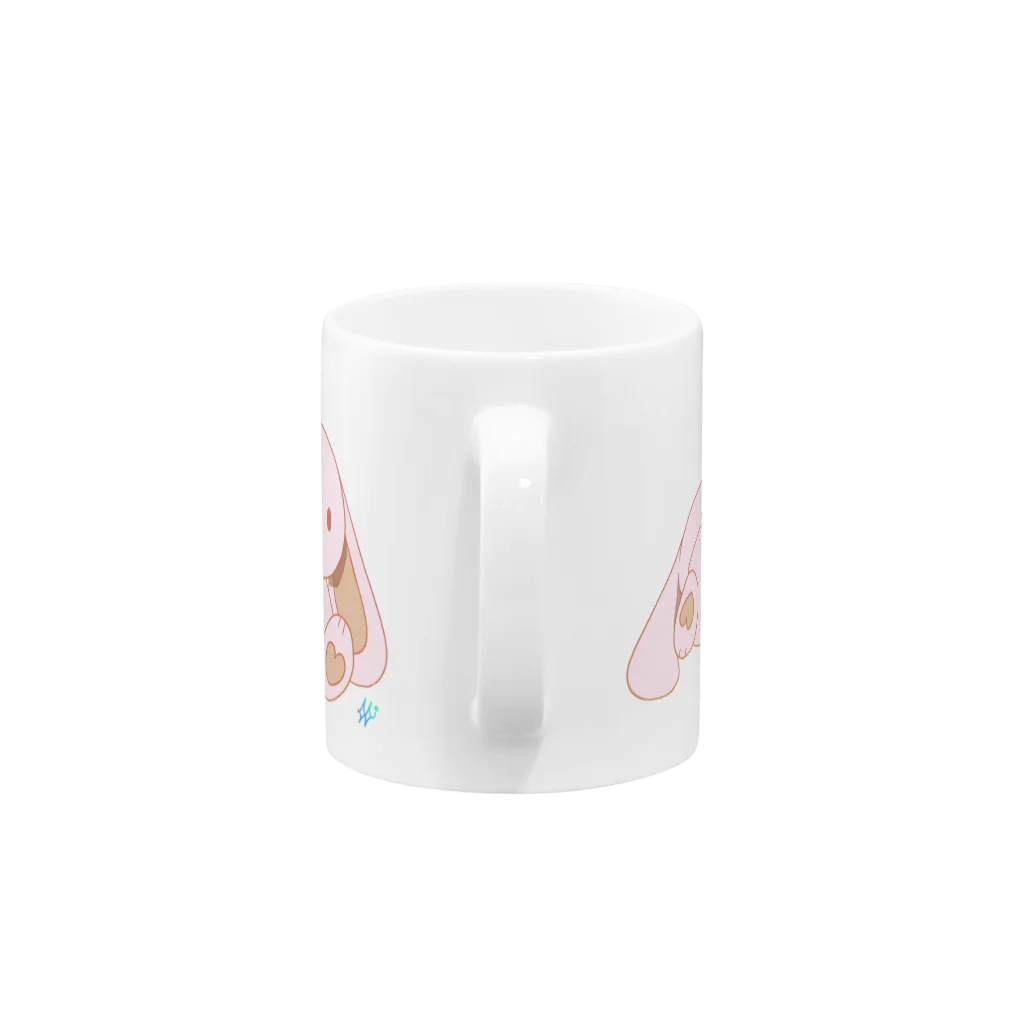 あとりえみなぎのももいろらびん　マグ Mug :handle