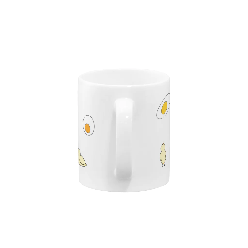 Lucieの鶏が先か卵が先か Mug :handle