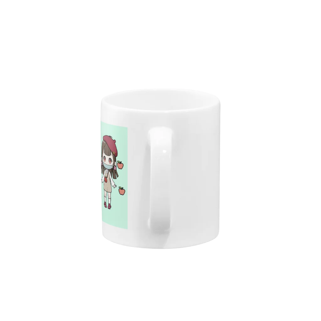 ありんこプロダクションの青リンゴちゃん（みかんが好き！） Mug :handle