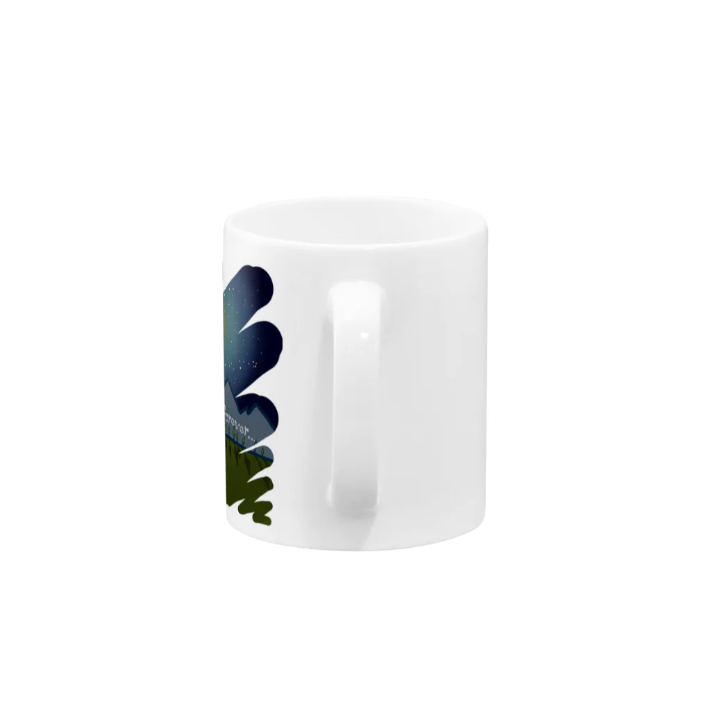 獅子舞屋の星空のキャンプ Mug :handle